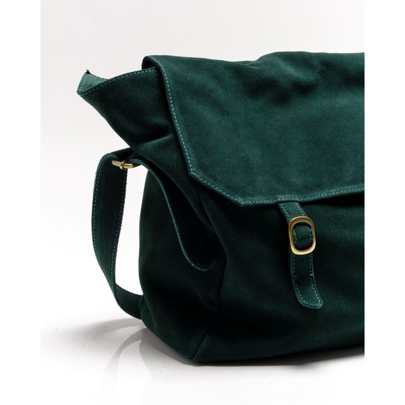 FREE PEOPLE Zahara Suede Messenger Bag / Enchanted Forest - Picture 9 of 10